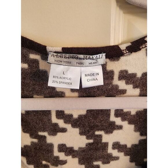 Alberto Makali geometric pattern sweater gold shimmer thread, removable half ta - Picture 3 of 6